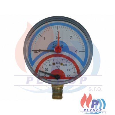 Termomanometr 0-120°C / 4bar, G1/2"
