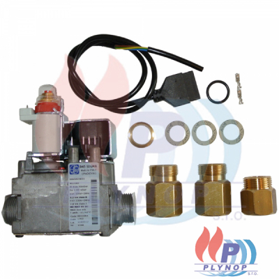 Plynnový ventil / armatura SIT 845, 845063 včetně připojovací sady IMMERGAS ZEUS MAIOR, NIKE MINI S (náhrada za VK4105 ) BAXI / HERMANN - 3.015105P / 3.015105 / 1.010505 / 1.015803 / 1.021496 / 0845063 / 5658830 / 022003425 / 845063P