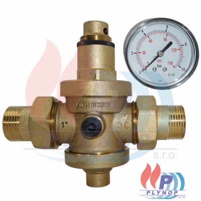 Regulátor tlaku vody, redukční ventil 1" EUROBRASS ART.142.33.M.1" 0,5-6 bar s manometrem MALGORANI - ART.142.33.M.1"